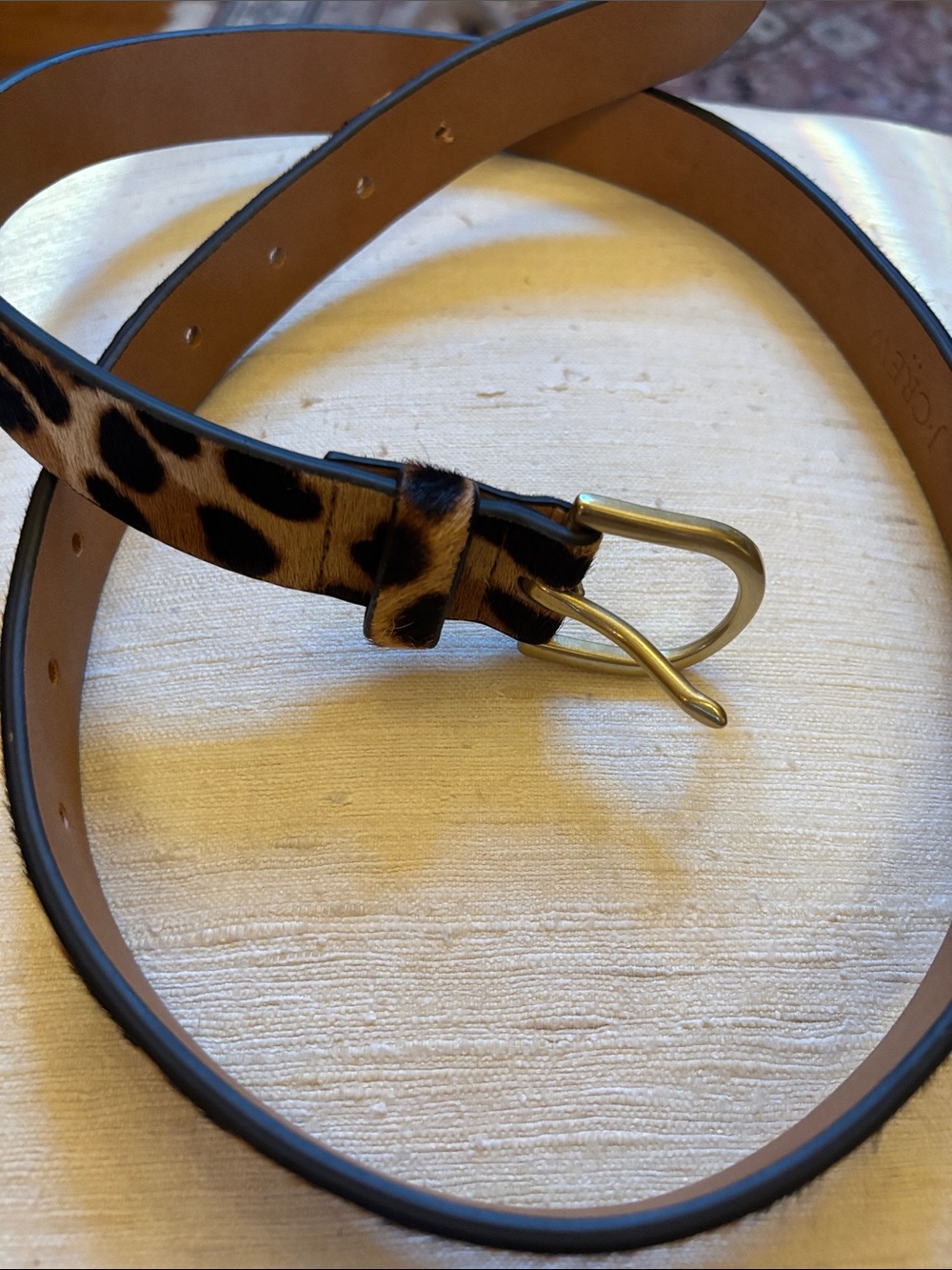 J.Crew spotted leather animal hide skin belt - Picture 2 of 4